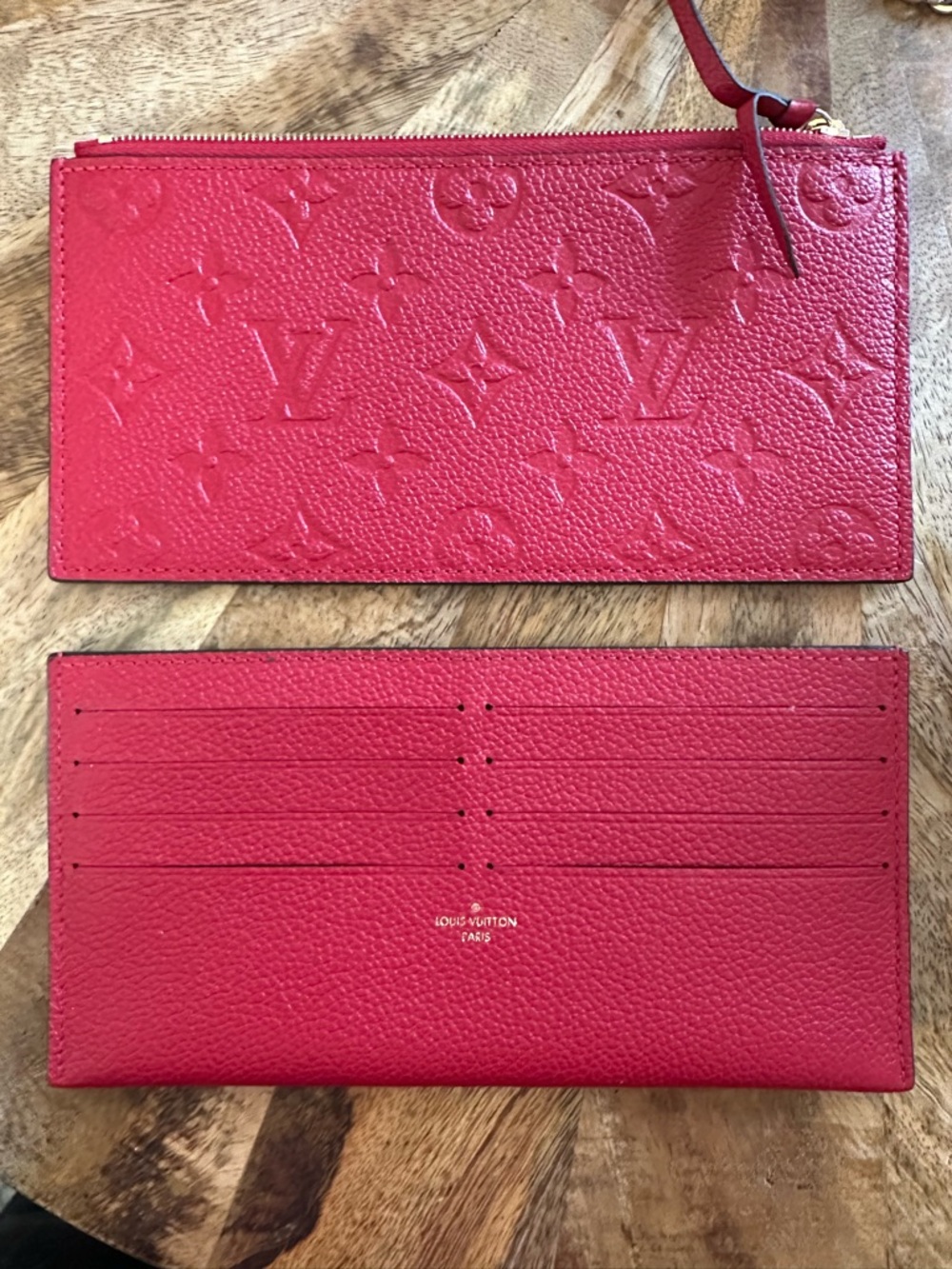 Authentic LV Félicie Pochette Monogram Empreinte - Red w/ Both Inserts - Picture 11 of 15